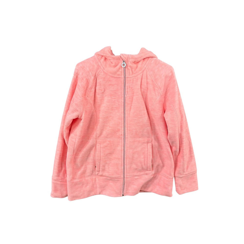 Unlisted Kenneth Cole Womens Pink Fleece Full Zip Hoodie Jacket Large Coral L